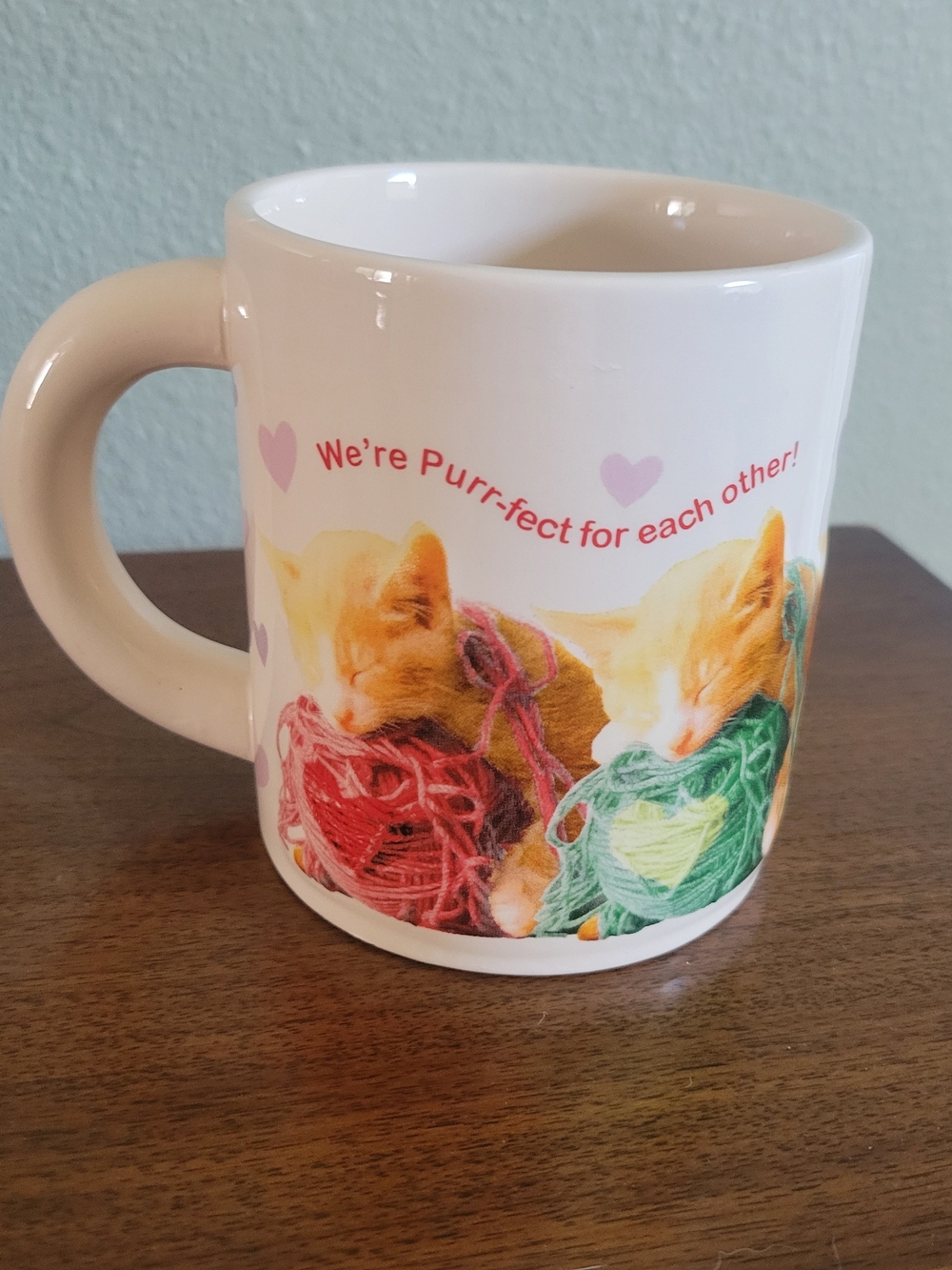 Cat Lovers Mug - Pink & White Cute Kittens Design
